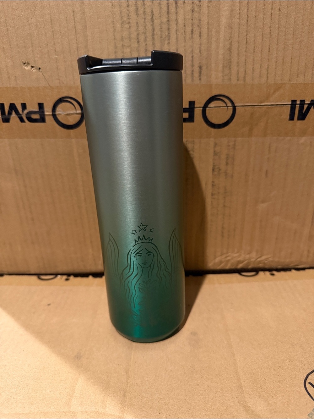 Starbucks Metallic Green Ombre Travel Tumbler